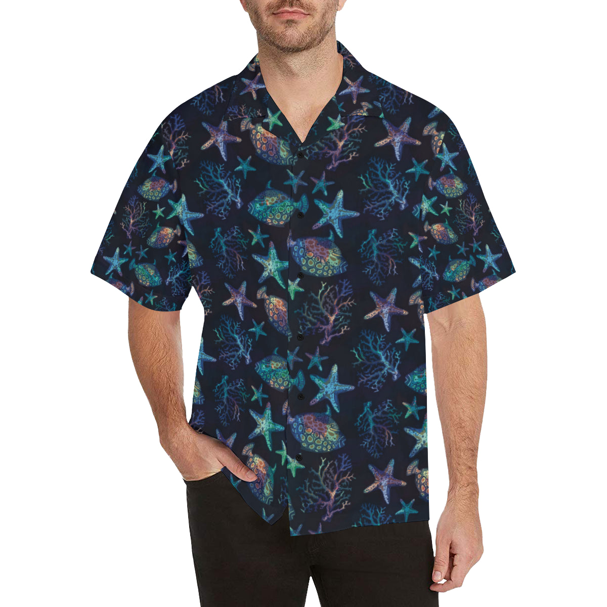 Starfish Pattern Print Design 01 Men's Hawaiian Shirt