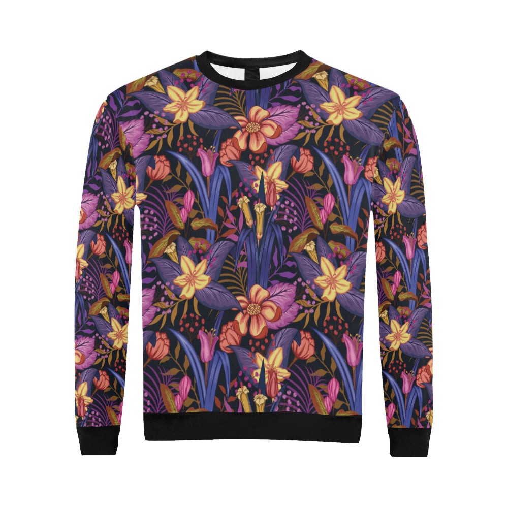 Lily Pattern Print Design LY016 Men Long Sleeve Sweatshirt