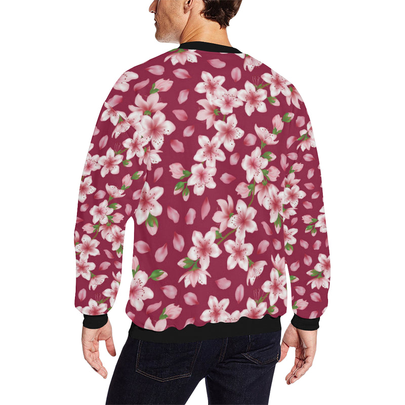 Cherry Blossom Pattern Print Design CB06 Men Long Sleeve Sweatshirt