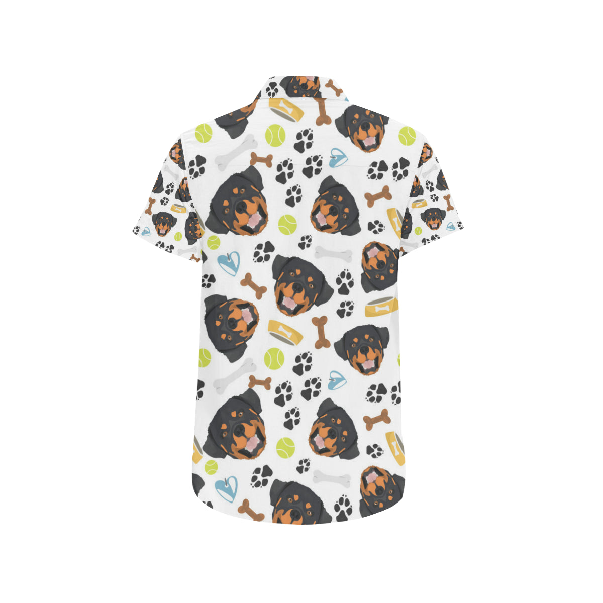 Rottweiler Pattern Print Design A04 Men's Short Sleeve Button Up Shirt