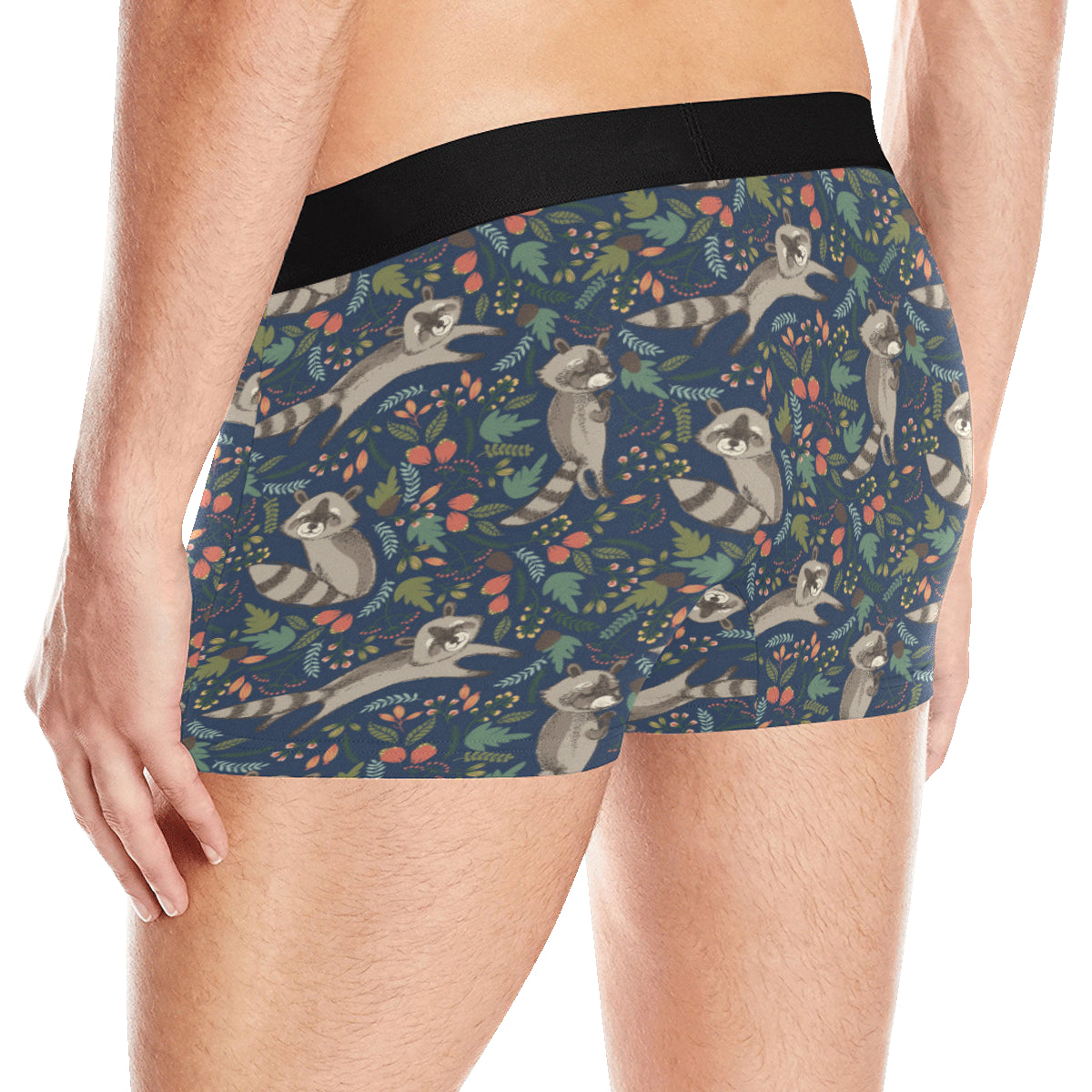 Raccoon Pattern Print Design A02 Men's Boxer Briefs
