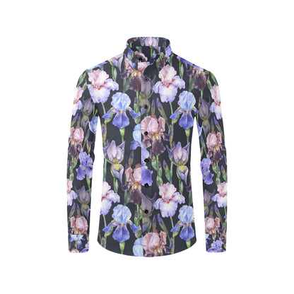 Iris Pattern Print Design IR04 Men's Long Sleeve Shirt