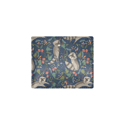 Raccoon Pattern Print Design A02 Men's ID Card Wallet