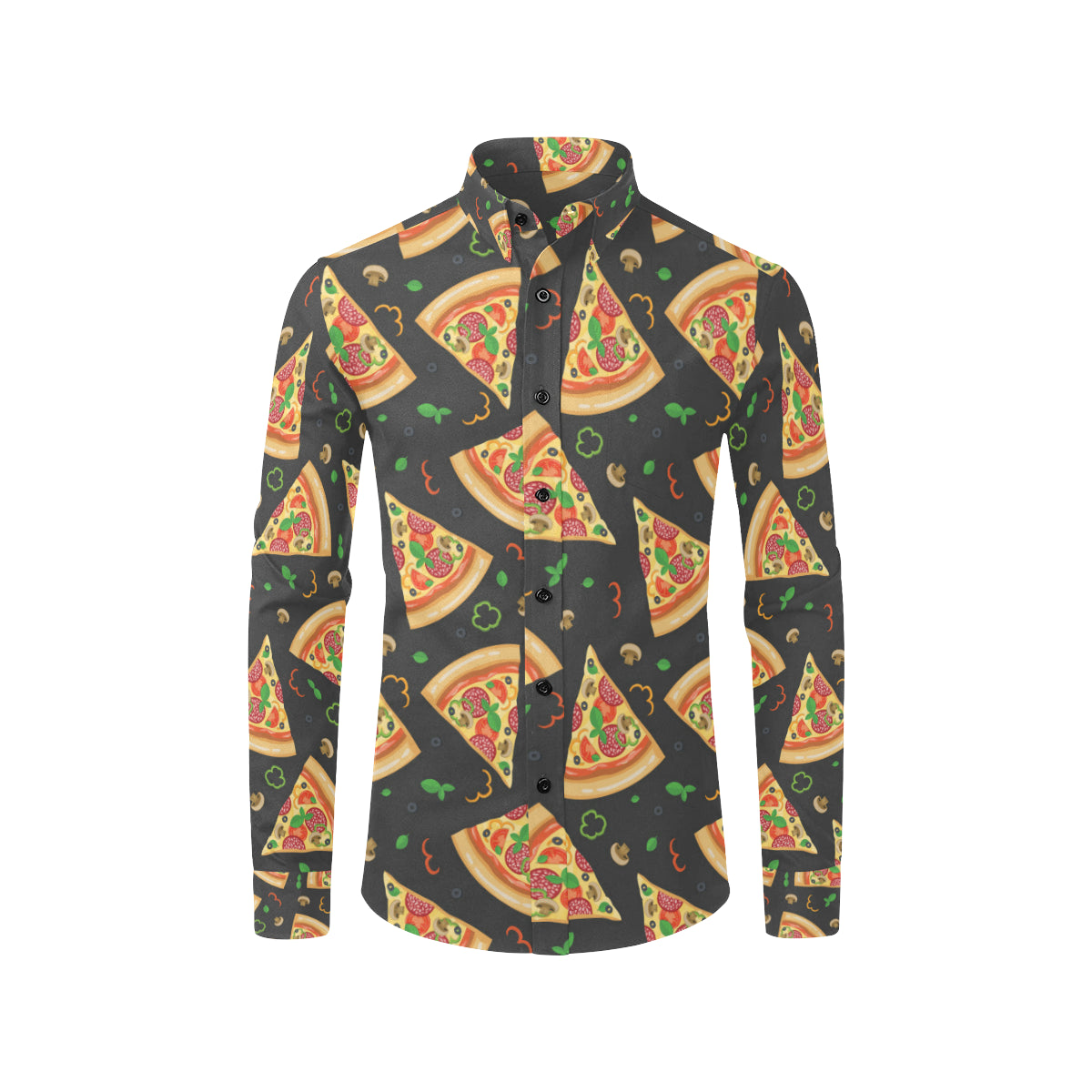 Pizza Pattern Print Design A02 Men's Long Sleeve Shirt