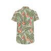 Bird Of Paradise Pattern Print Design BOP08 Men's Short Sleeve Button Up Shirt