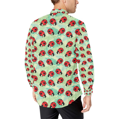 Ladybug Cute Print Pattern Men's Long Sleeve Shirt