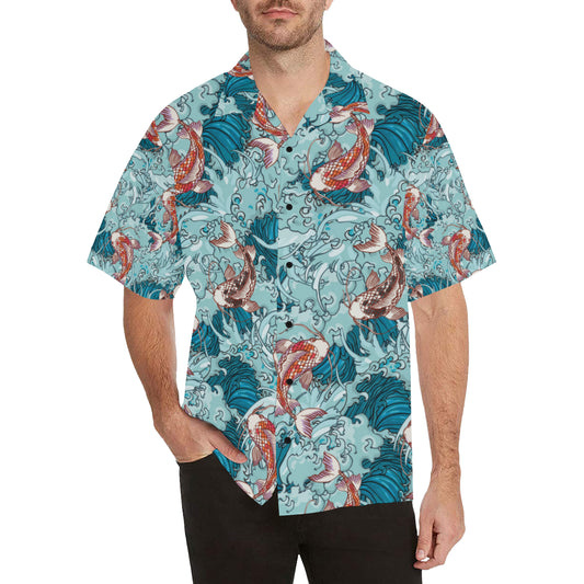 KOI Fish Pattern Print Design 05 Men's Hawaiian Shirt
