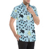 Sea Turtle Pattern Print Design T011 Men's Short Sleeve Button Up Shirt