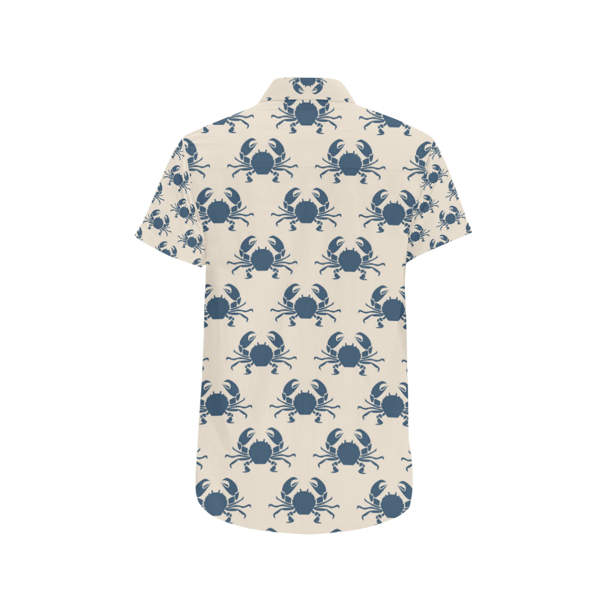 Crab Pattern Print Design 02 Men's Short Sleeve Button Up Shirt