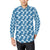 Hibiscus Blue Flower Hawaiian Print Men's Long Sleeve Shirt