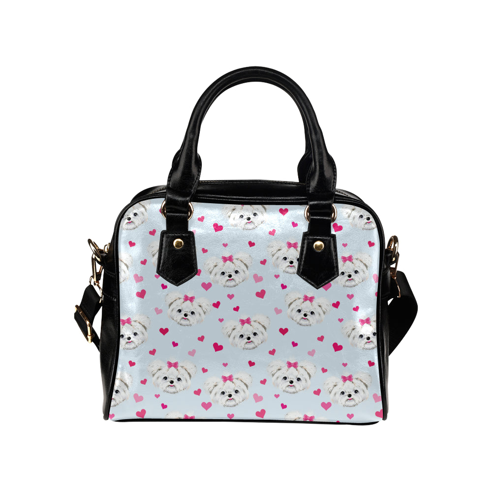 Maltese Pattern Print Design 03 Shoulder Handbag