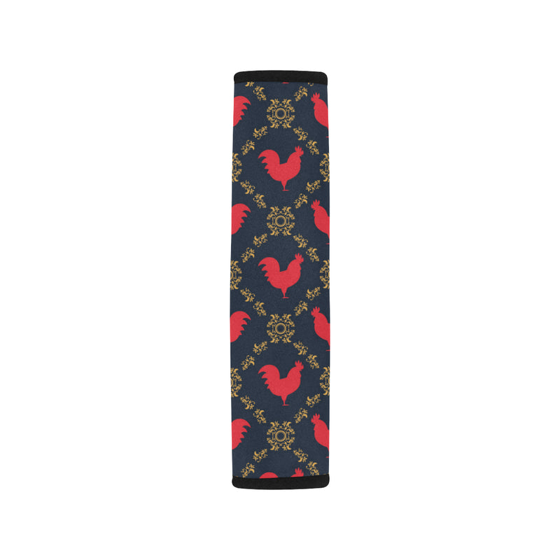 Rooster Pattern Print Design A02 Car Seat Belt Cover