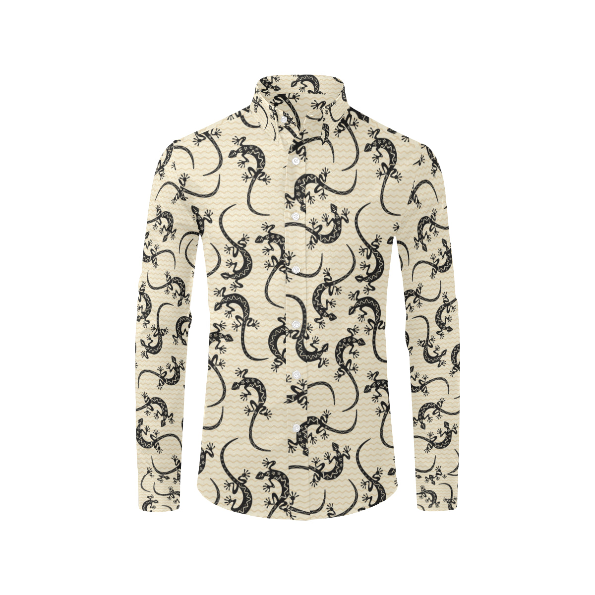 lizard Pattern Print Design 02 Men's Long Sleeve Shirt