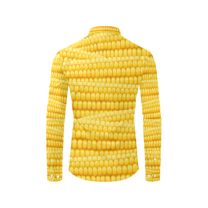 Agricultural Corn cob Pattern Men's Long Sleeve Shirt