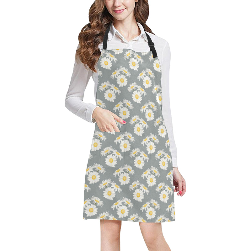Daisy Pattern Print Design DS09 Apron with Pocket