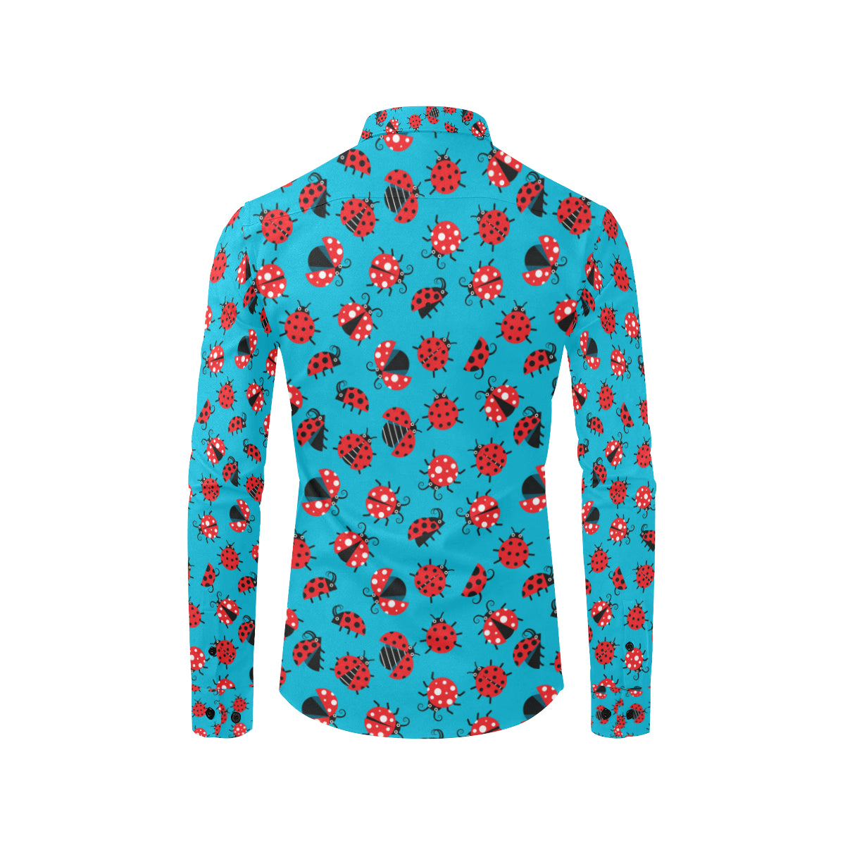Ladybug Action Print Pattern Men's Long Sleeve Shirt