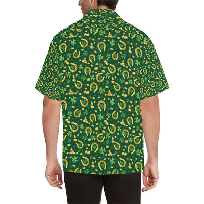 Shamrock Horse Shoes Saint Patrick's Day Print Design LKS307 Men's Hawaiian Shirt