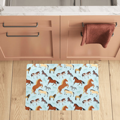 Horse Cute Themed Pattern Print Kitchen Mat