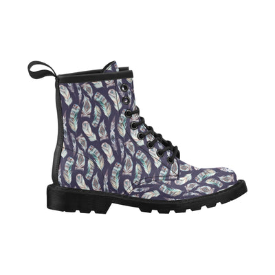 Feather Vintage Boho Design Print Women's Boots