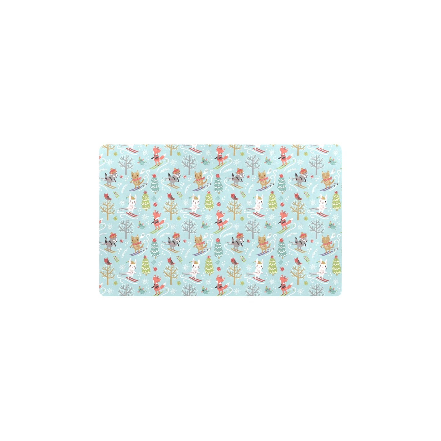 Ski Fox Cute Print Design LKS303 Kitchen Mat