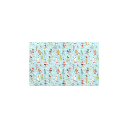 Ski Fox Cute Print Design LKS303 Kitchen Mat