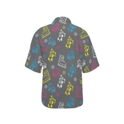 Roller skate Pattern Print Design A02 Women's Hawaiian Shirt