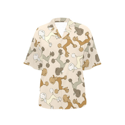 Poodle Pattern Print Design A01 Women's Hawaiian Shirt