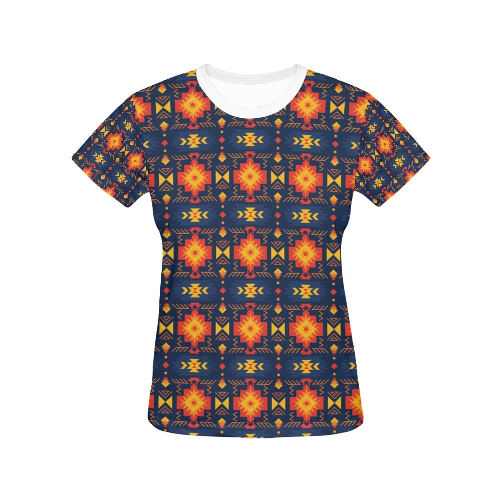 Southwest Pattern Print Design LKS307 Women's  T-shirt
