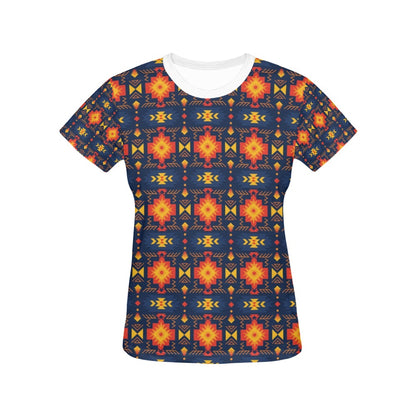 Southwest Pattern Print Design LKS307 Women's  T-shirt