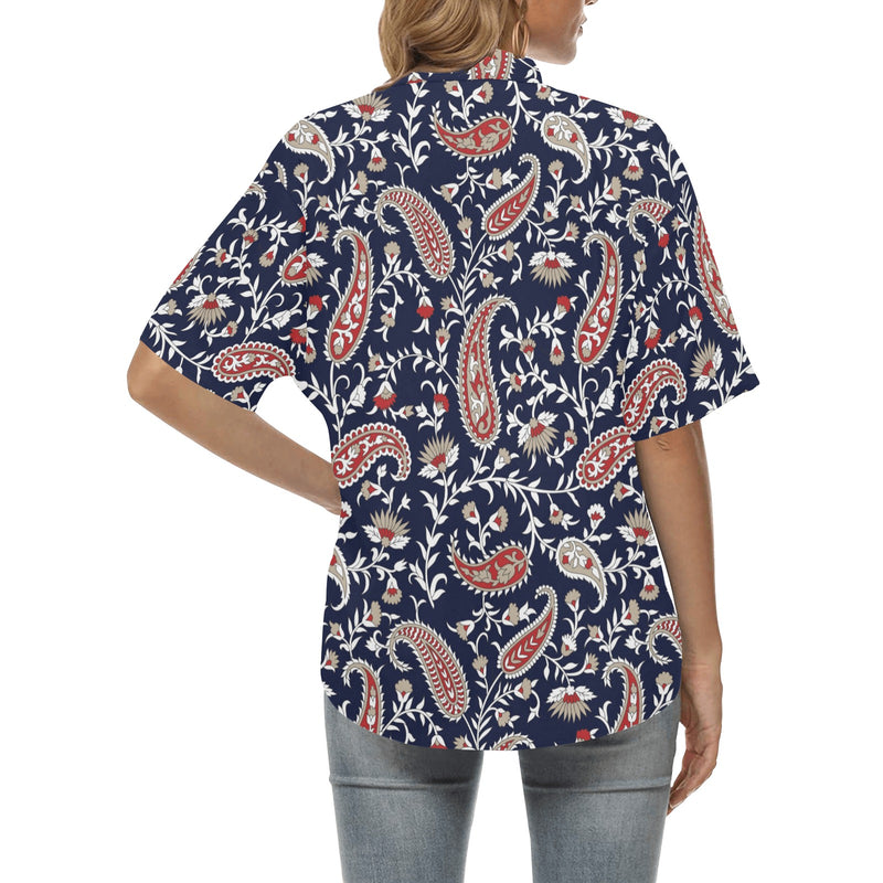 Paisley Pattern Print Design A05 Women's Hawaiian Shirt