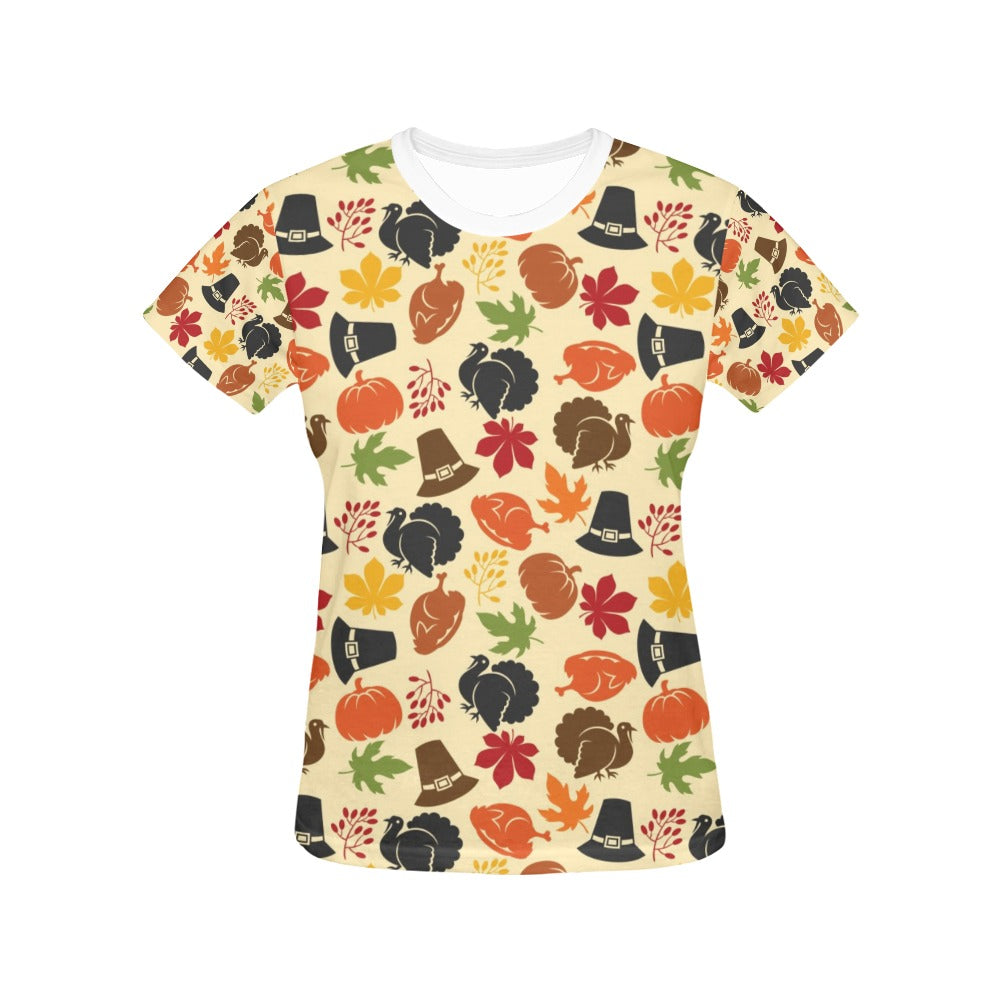 Thanksgiving Print Design LKS303 Women's  T-shirt