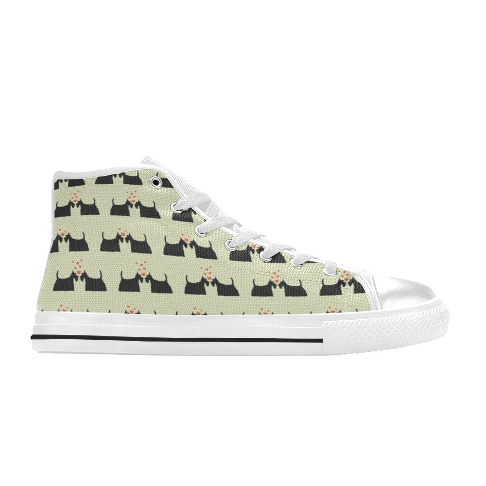 Scottish Terriers Print Design LKS304 High Top Women's White Shoes