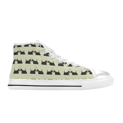 Scottish Terriers Print Design LKS304 High Top Women's White Shoes