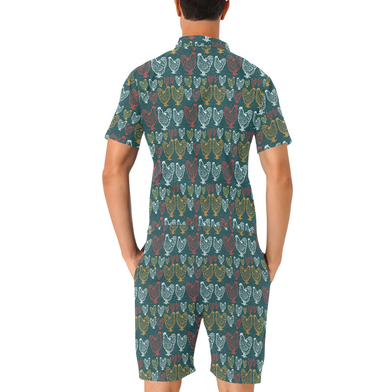 Rooster Hand Draw Design Men's Romper