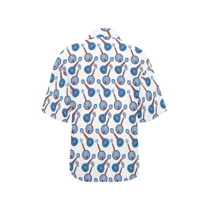 Banjo Print Design LKS401 Women's Hawaiian Shirt