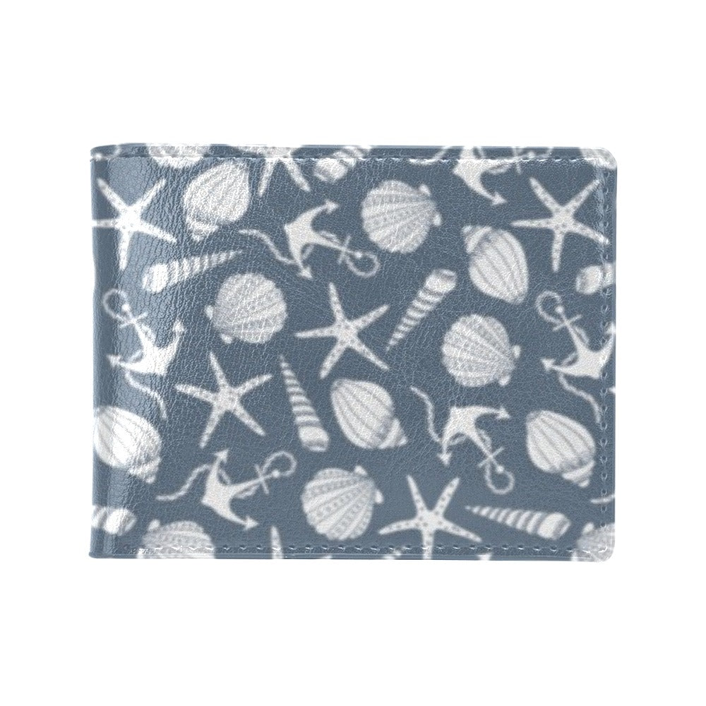 Seashell Print Design LKS306 Men's ID Card Wallet