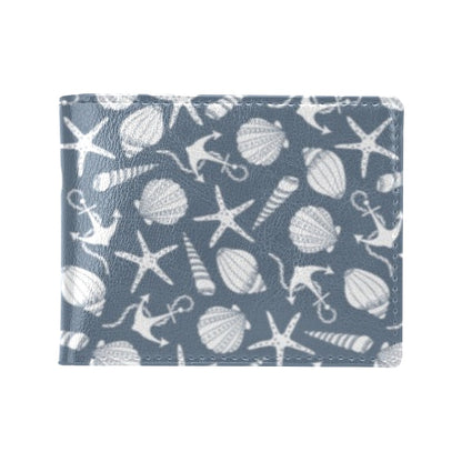 Seashell Print Design LKS306 Men's ID Card Wallet