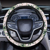 Aloha Beach Pattern Design Themed Print Steering Wheel Cover with Elastic Edge