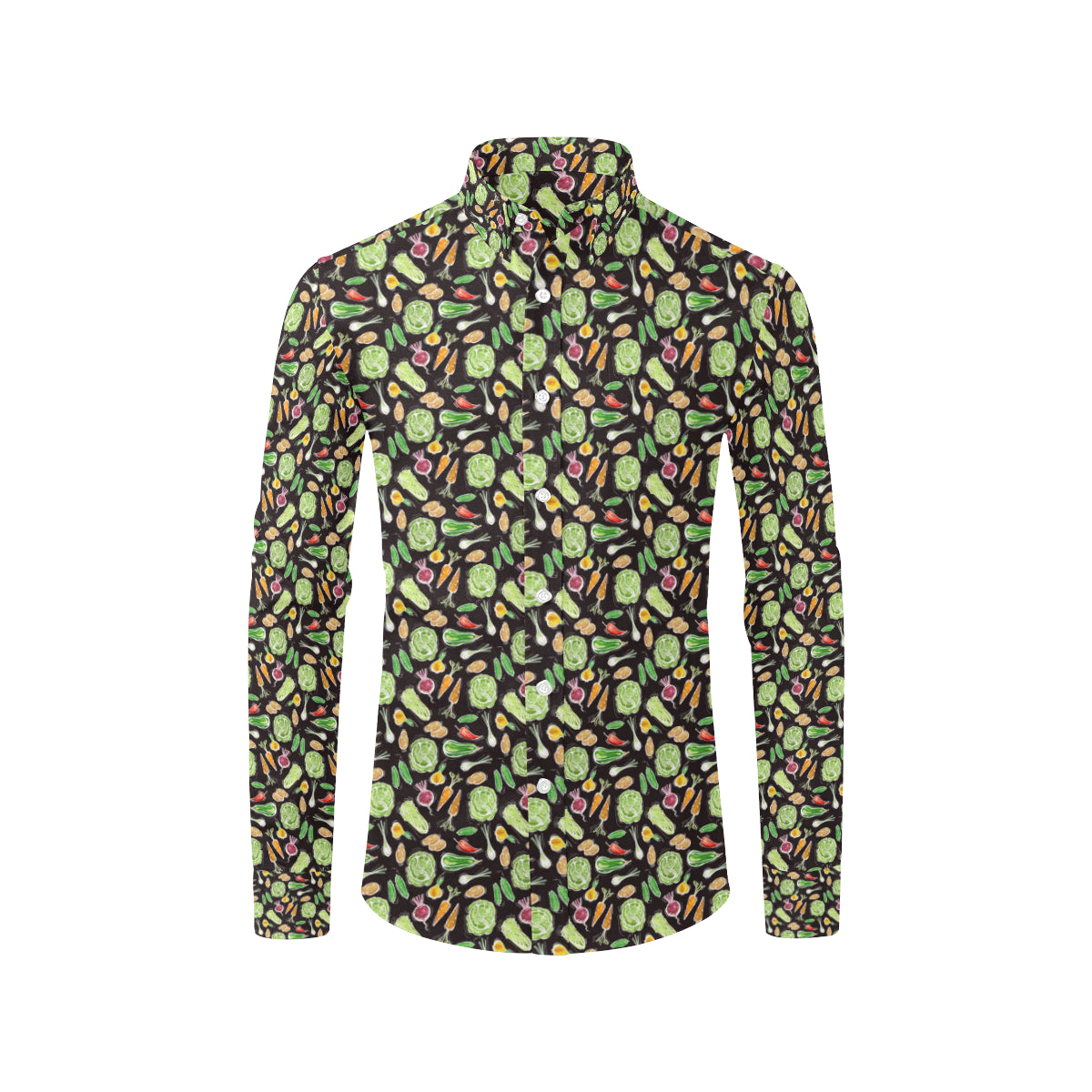 Vegan Draw Themed Design Print Men's Long Sleeve Shirt