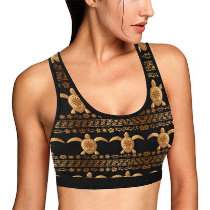 Tribal Sea turtle Polynesian Hawaiian Sports Bra