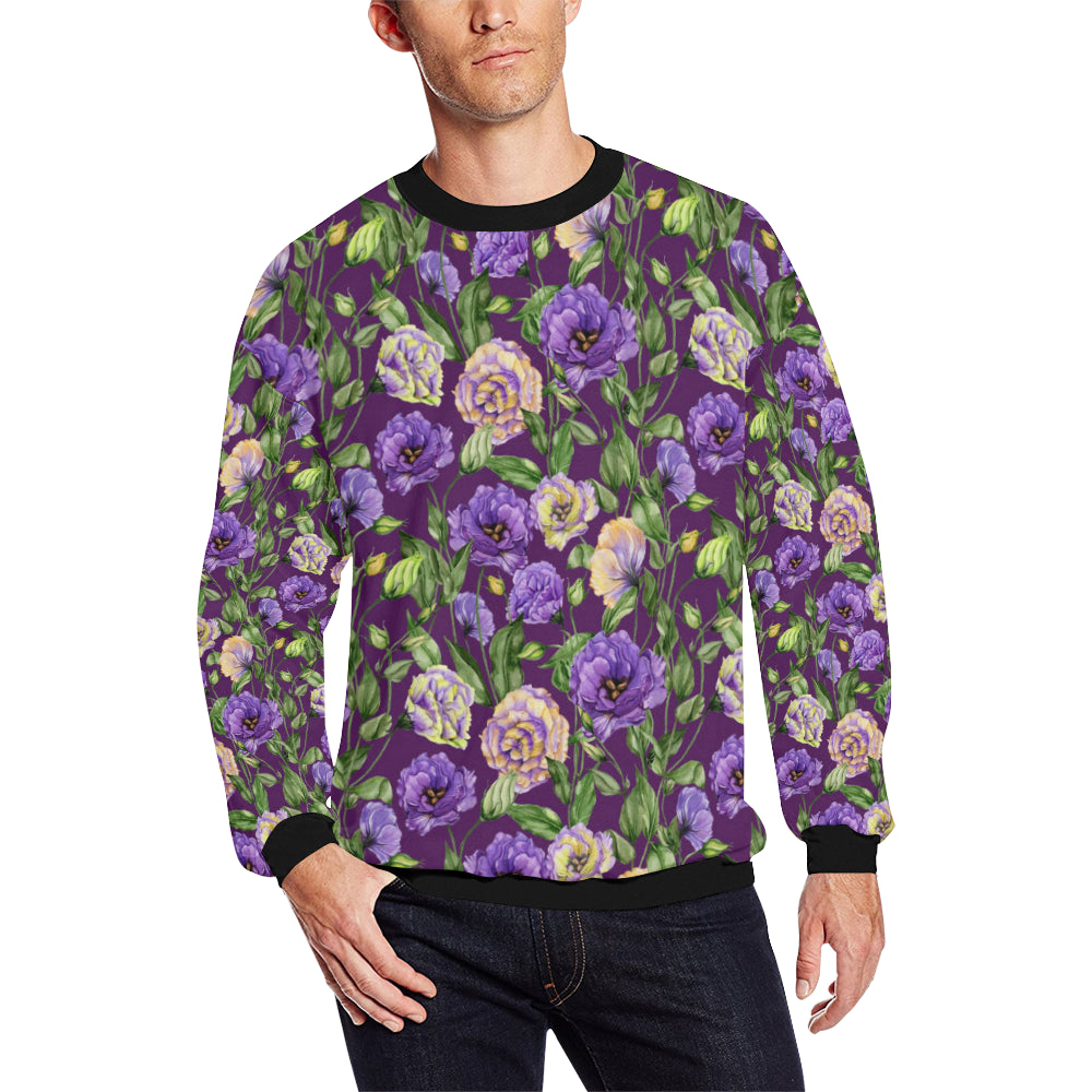Lisianthus Pattern Print Design LT03 Men Long Sleeve Sweatshirt