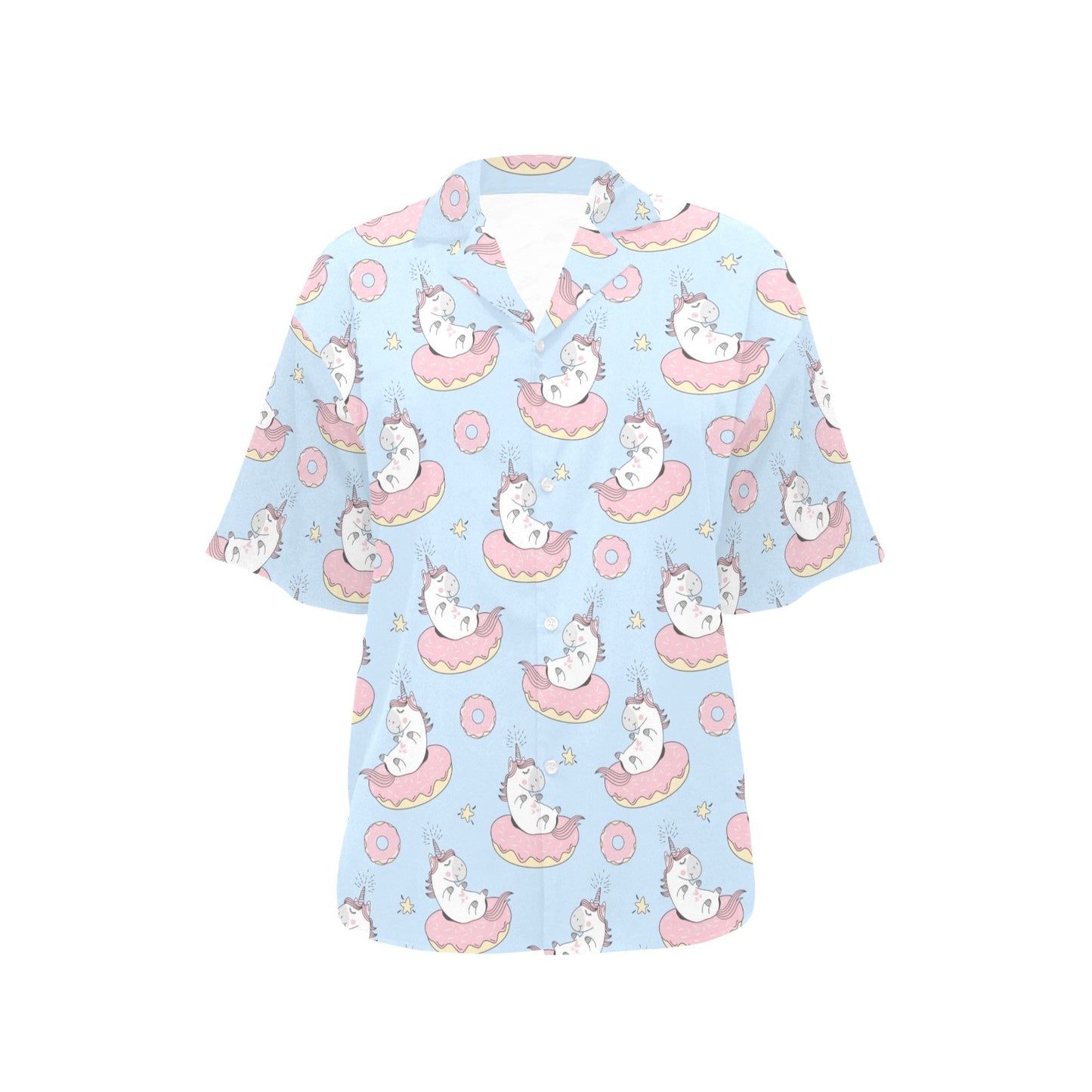 Donut Unicorn Pattern Print Design DN014 Women's Hawaiian Shirt