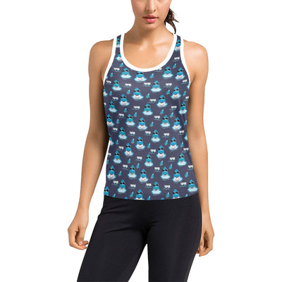 Shark Print Design LKS309 Women's Racerback Tank Top