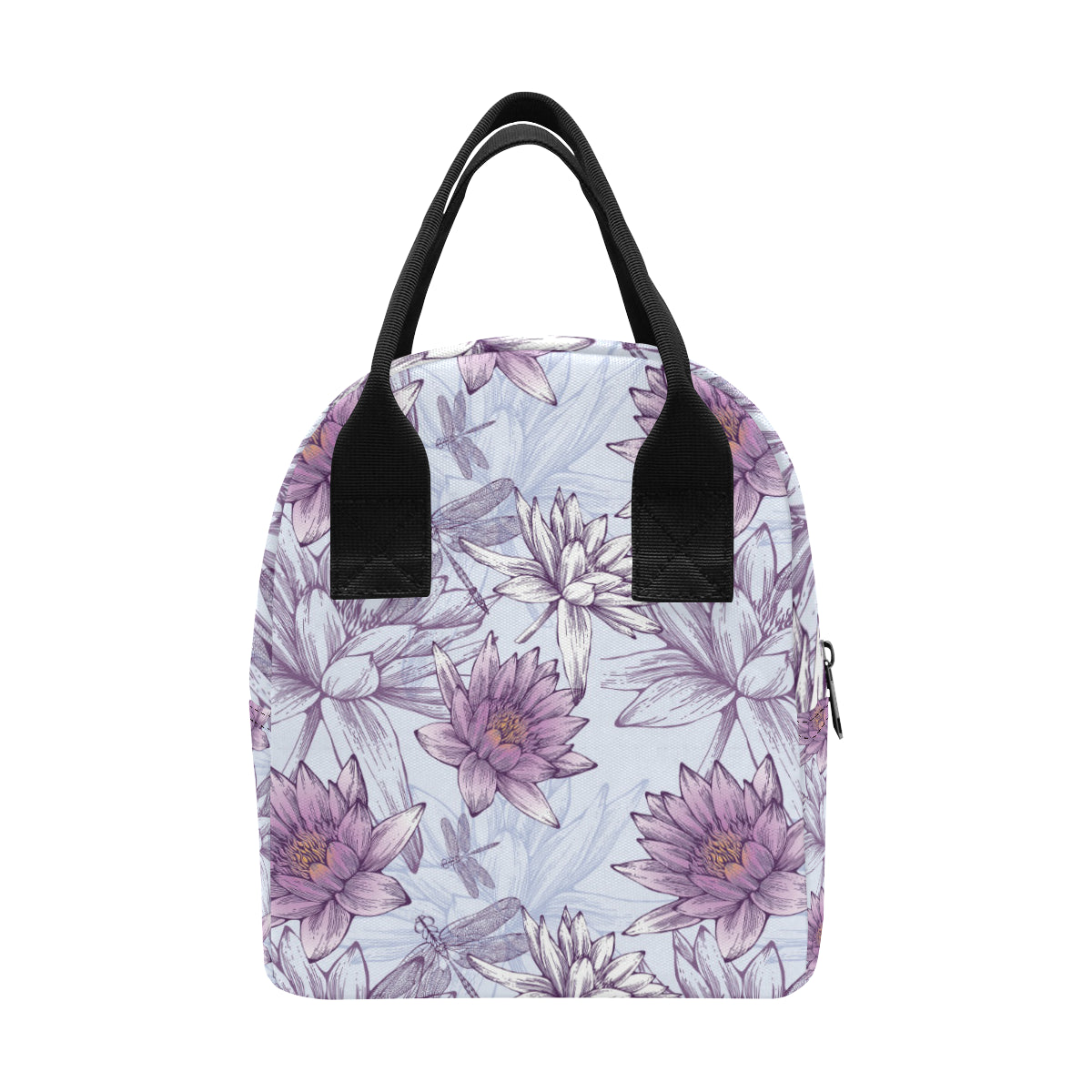 Water Lily Pattern Print Design WL01 Insulated Lunch Bag