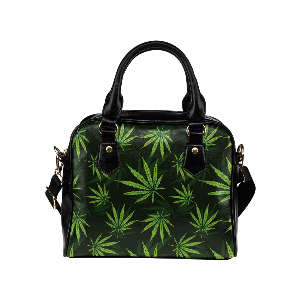 Pot Leaf Pattern Print Design A03 Shoulder Handbag