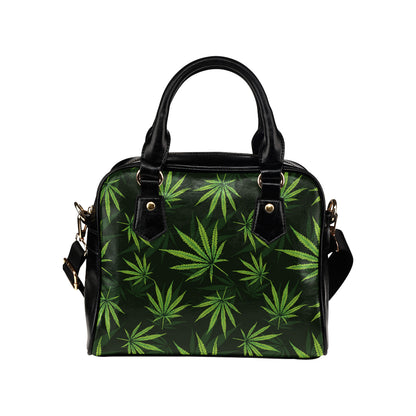 Pot Leaf Pattern Print Design A03 Shoulder Handbag