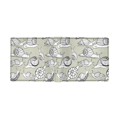 Snail Pattern Print Design 03 Men's ID Card Wallet