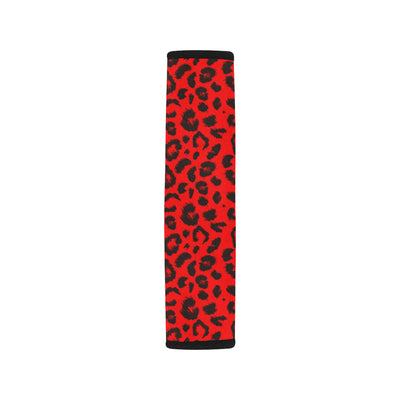 Leopard Red Skin Print Car Seat Belt Cover