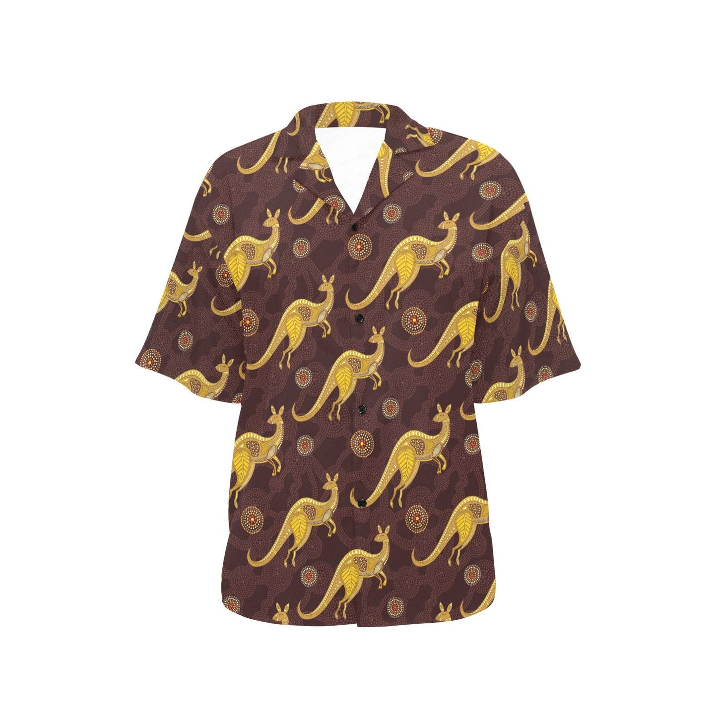 Kangaroos Aboriginal Pattern Print Design 08 Women's Hawaiian Shirt