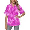 Tie Dye Pink Design Print Women's Hawaiian Shirt